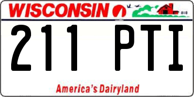 WI license plate 211PTI