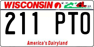 WI license plate 211PTO