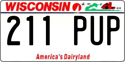 WI license plate 211PUP
