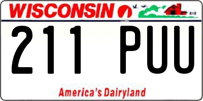 WI license plate 211PUU