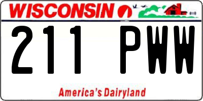 WI license plate 211PWW