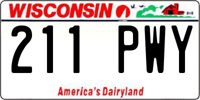 WI license plate 211PWY