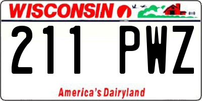 WI license plate 211PWZ