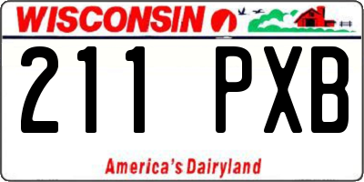 WI license plate 211PXB