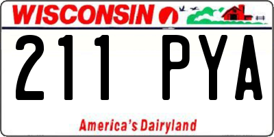 WI license plate 211PYA