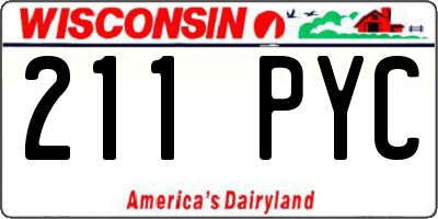 WI license plate 211PYC