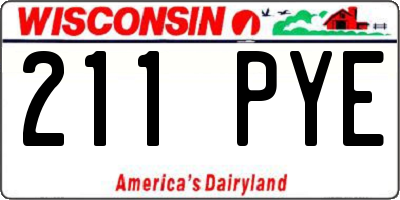 WI license plate 211PYE