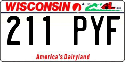 WI license plate 211PYF