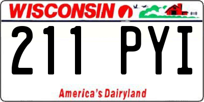 WI license plate 211PYI