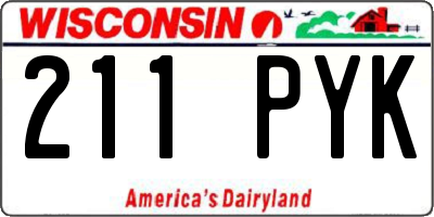 WI license plate 211PYK