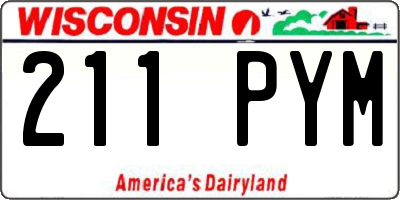 WI license plate 211PYM