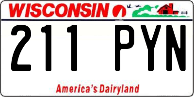 WI license plate 211PYN