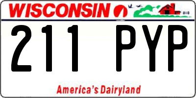 WI license plate 211PYP