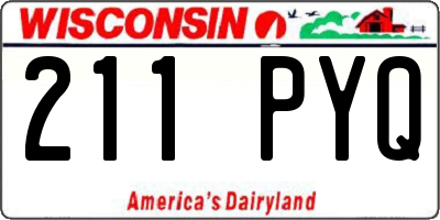 WI license plate 211PYQ