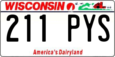 WI license plate 211PYS