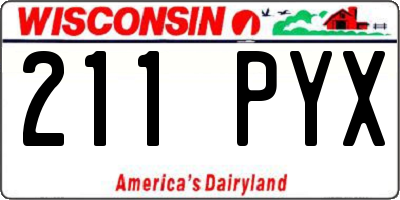 WI license plate 211PYX