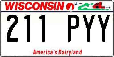 WI license plate 211PYY