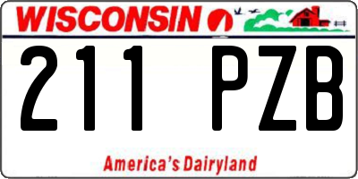 WI license plate 211PZB