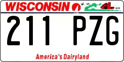 WI license plate 211PZG