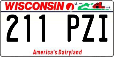 WI license plate 211PZI
