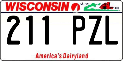 WI license plate 211PZL