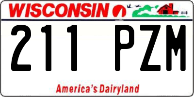 WI license plate 211PZM