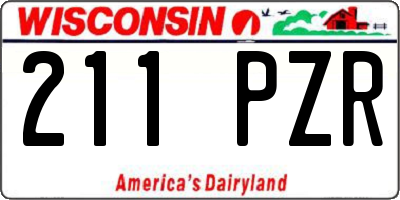 WI license plate 211PZR