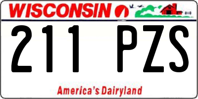WI license plate 211PZS