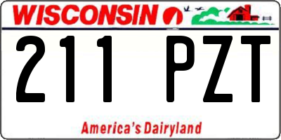 WI license plate 211PZT