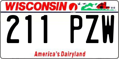 WI license plate 211PZW