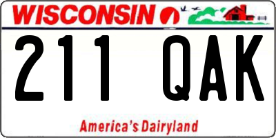 WI license plate 211QAK