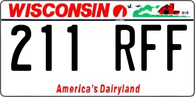 WI license plate 211RFF