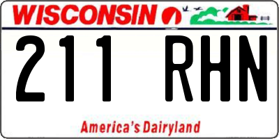 WI license plate 211RHN