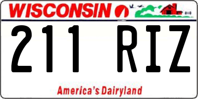 WI license plate 211RIZ