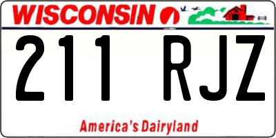 WI license plate 211RJZ