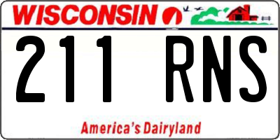 WI license plate 211RNS