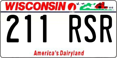 WI license plate 211RSR