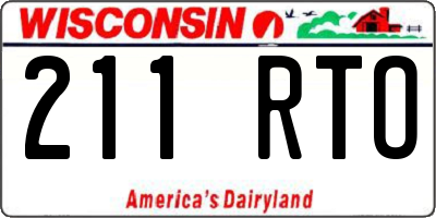 WI license plate 211RTO