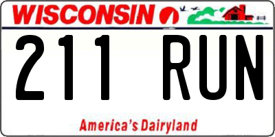 WI license plate 211RUN
