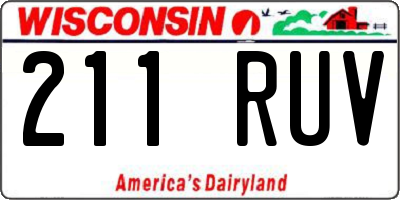 WI license plate 211RUV