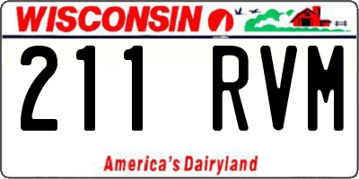 WI license plate 211RVM