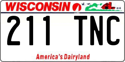 WI license plate 211TNC