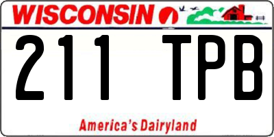 WI license plate 211TPB