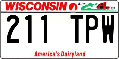 WI license plate 211TPW