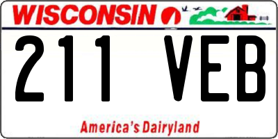 WI license plate 211VEB