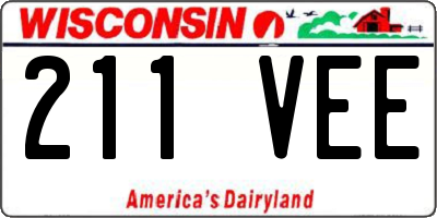 WI license plate 211VEE