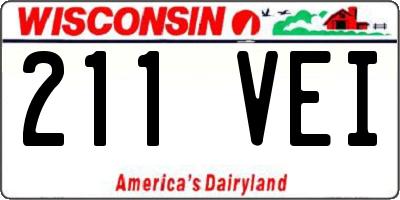 WI license plate 211VEI