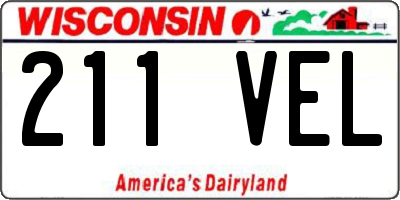 WI license plate 211VEL