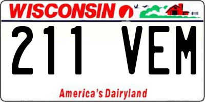 WI license plate 211VEM