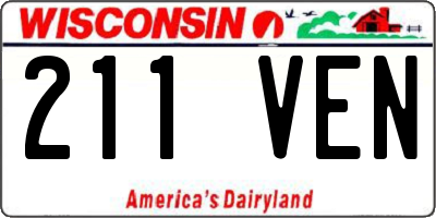 WI license plate 211VEN